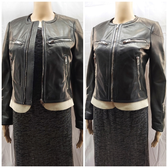 Rag & Bone Pebbled Leather Racing Jacket 2 - Picture 15 of 16